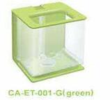 Mini tanque de peces Betta de escritorio, tanque ecológico de plástico, intercambio de tanque de peces dorados, pequeños accesorios de acuario: green
