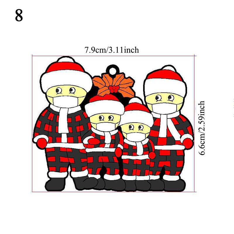 Mascarilla facial DIY de Navidad para Familia, decoración de árbol de Navidad con muñeco de nieve, adornos colgantes, decoración para el hogar,: 8