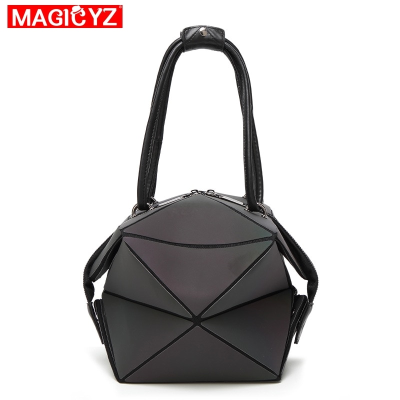 MAGICYZ Frauen Handtasche Leucht Geometrische Falten tasche Luxus Frauen Handtasche Diamant Gitter Frau Shoudler Taschen