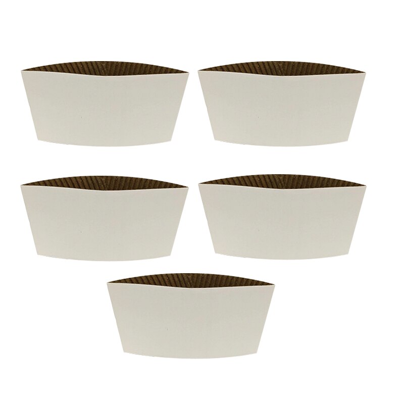 25PCS Disposable Cup Sleeve Paper Kraft Cold Drinks Tea Coffee Beverage For Coffee Shops Takeaway Water Bottle Party Decor: White