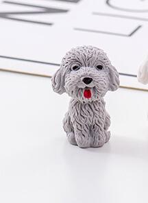 Nette Karikatur Teddy hund bleistift radiergummi Kreative Teddy Hund Schüler Bleistift Schreiben Zeichnung Korrektur Radiergummi Art Bleistift kappe: Weiß