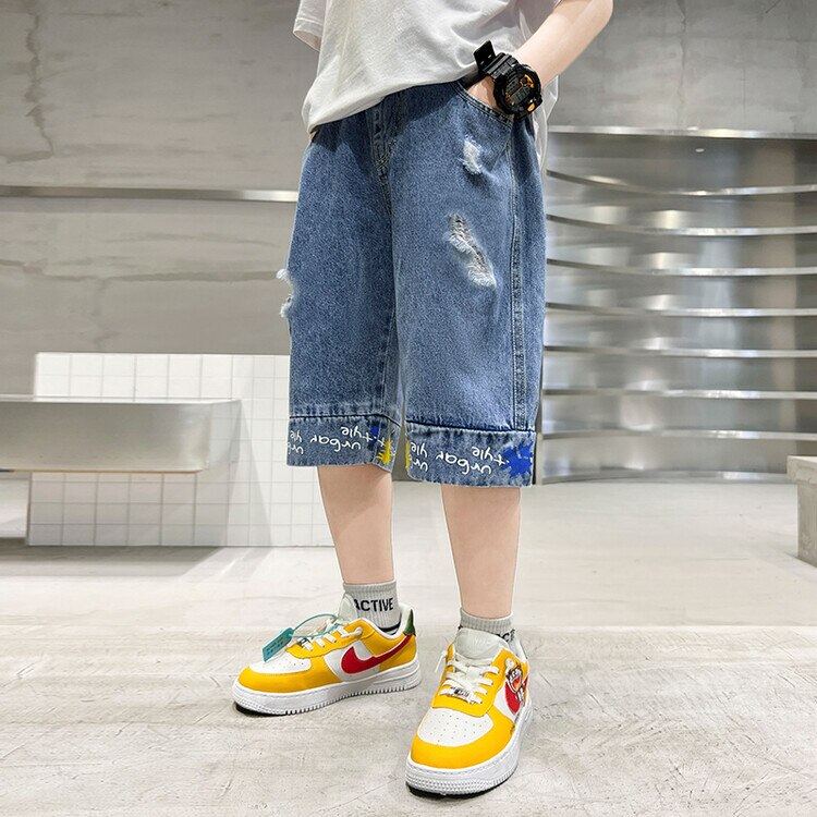 Pantalones vaqueros cortos para niños, ropa de para adolescentes, 4, 5, 6, 7, 8, 9, 10 y 11 años, 2022