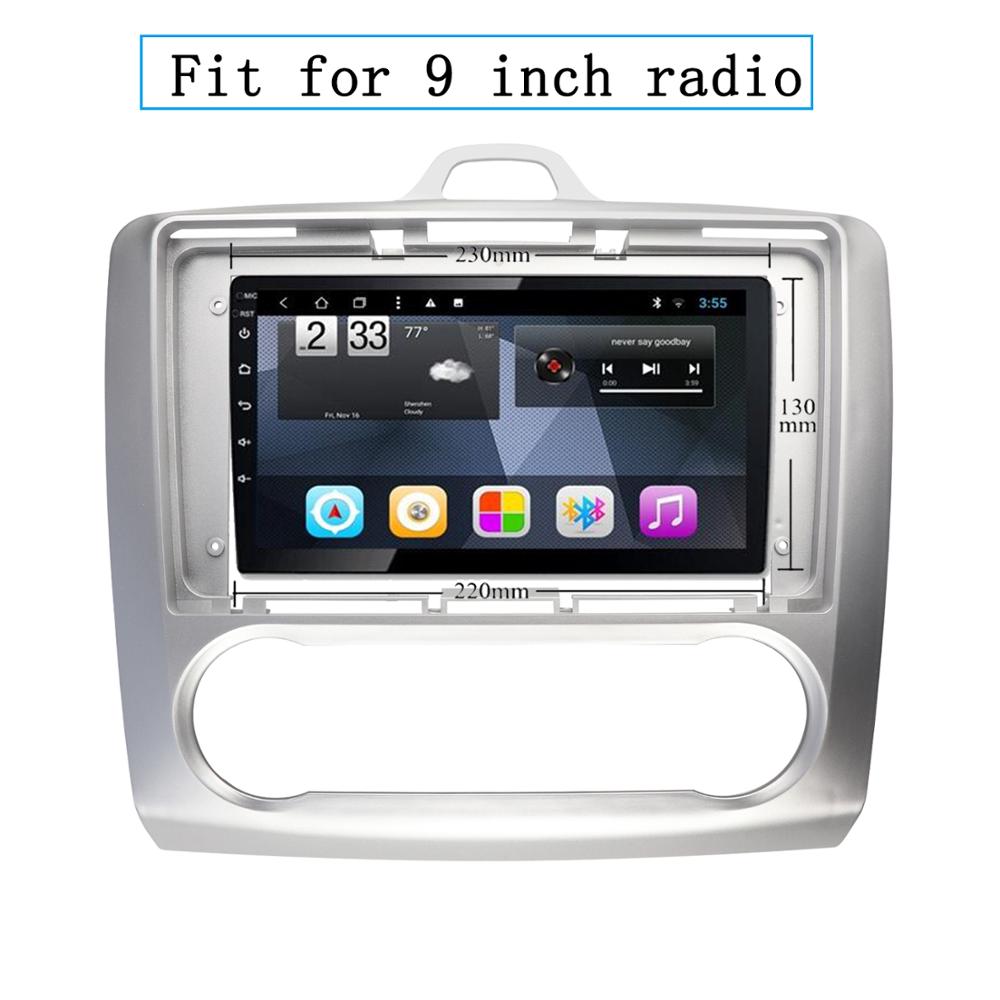 La Radio del coche de la Fascia para FORD FOCUS 2005 9 pulgadas marco doble Din estéreo Panel Dash Monte reposición Kit de accesorios GPS bisel