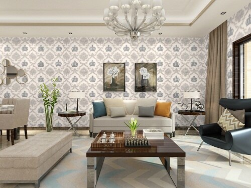 Papel tapiz de vinilo de PVC lavable estilo mediterráneo, para decoración del hogar, Adhesivo de pared de fondo TV, barato: HY9128