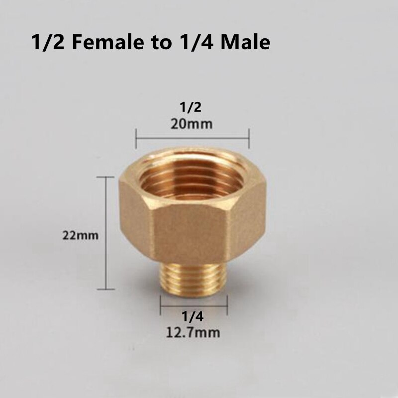 Brass 1/8 1/4 3/8 1/2 3/4 Female to Male Threaded Hex Bushing Reducer Copper Pipe Fitting Water Gas Adapter Coupler Connector: Type 9