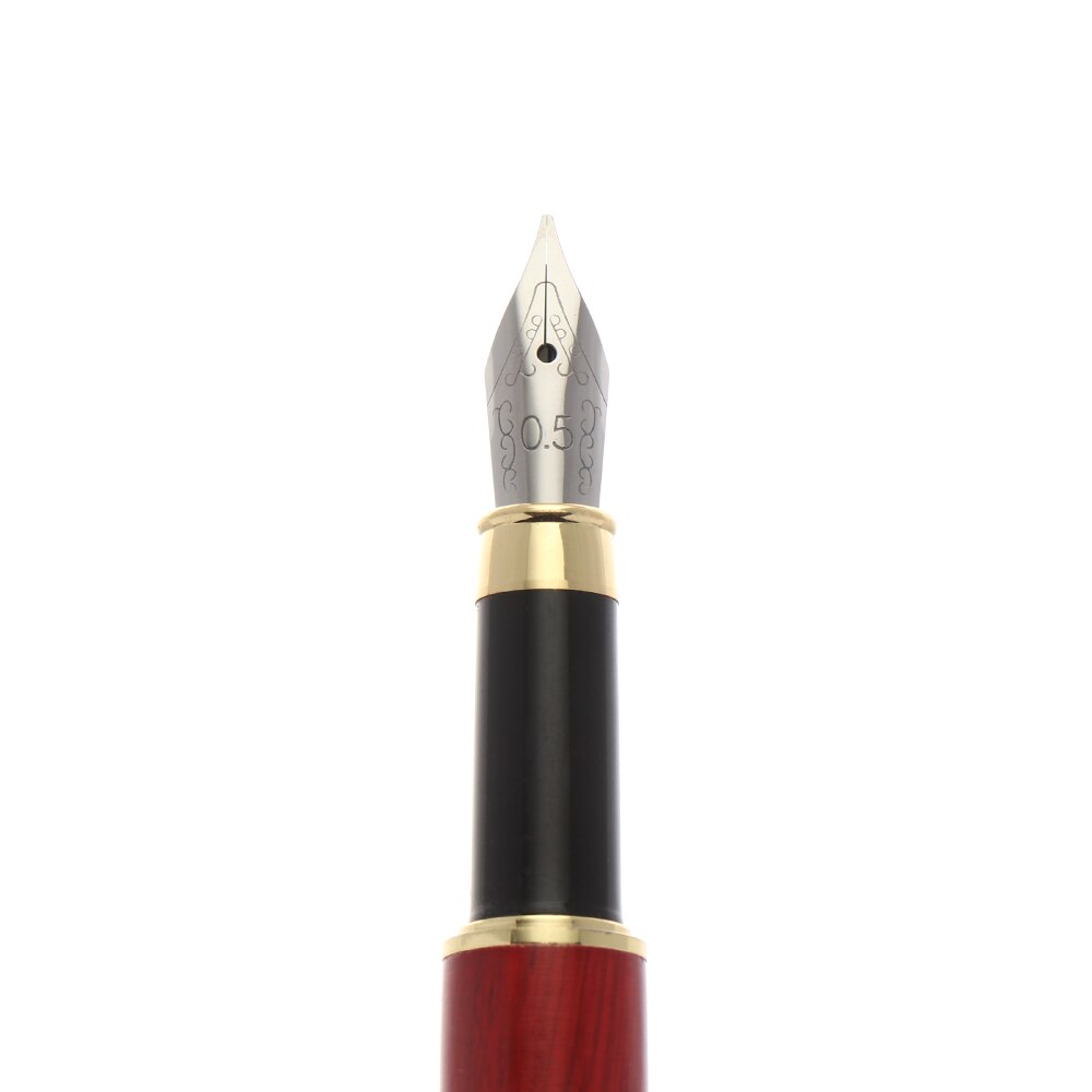 Wooden Fountain Pens Mahogany Pencil Ink Refills Fine Nib Students Stationery Office Medium Nib Signature Stroke Smooth Arri