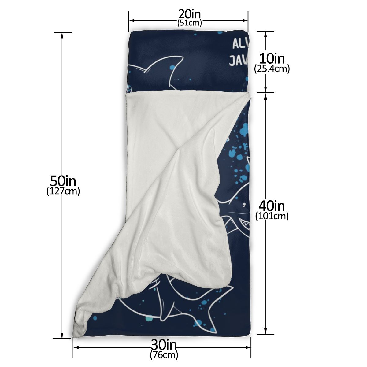 Requins dessinés à la main matelas enfant en bas âge sieste tapis de couchage maternelle enfants ensemble de literie avec oreiller