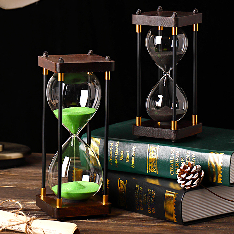 30 minuten vintage zandlopers creatieve studie houten vier-stijlen 30 minuten kleurrijke zand zandloper timer cadeau desktop ornamenten
