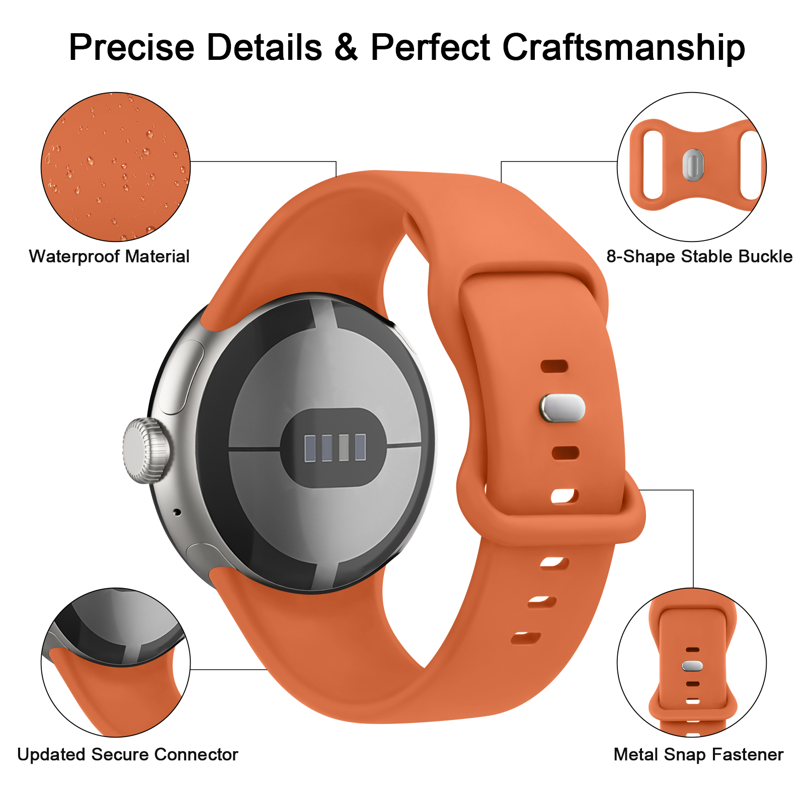 Silikonerem uden mellemrum til google pixel watch 2/1 armbånd correa smartwatch-tilbehør bælte til pixel watch 3 41mm sportrem