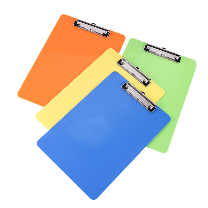 4 st färgrik skrivblocket  a4 board mapp clip board skrivunderlägg för officer (random färg)