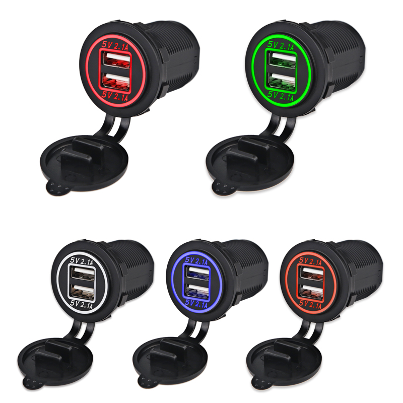 Wasser 12V 24V Dual USB Buchse Auto Ladegerät Für Motorrad Auto Lkw Wasserdichte praktisch Ladegerät Für Iphone