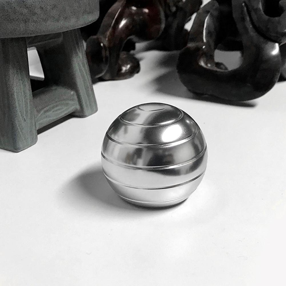 38/45/54mm Desktop Decompression Rotating Spherical Gyroscope Kinetic Desk Toy Metal Gyro Optical Illusion Flowing Finger Toy