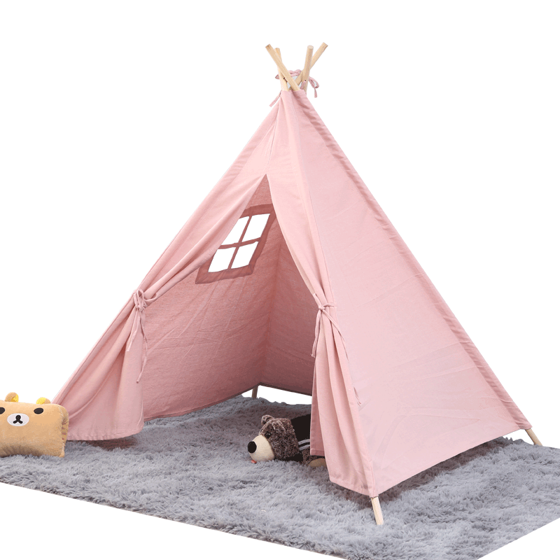 Tipi tent for kids Play-Tent Teepee House Wigwam Room Children's Tent Game-House Triangle Teepee Canvas Sleeping Dome 135cm