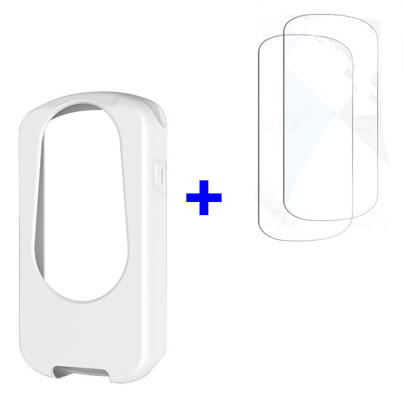 Funda protectora de silicona 2 en 1 para ordenador de bicicleta Garmin Edge 1030 + película de vidrio para Edge 1030 Plus: XS / Azul