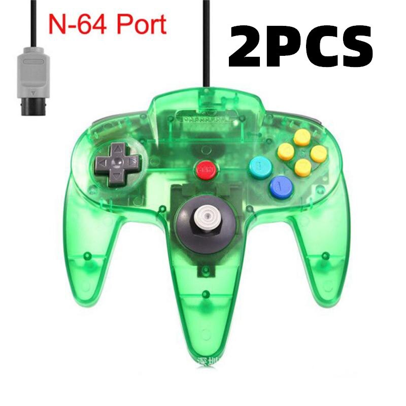 2 uds N64 Gamepads con cable controlador de juego Joystick Gamepad mucho Gamepad con cable para Nintendo 64 consola de juegos para Nintendo Gamepad: 2PCS 07