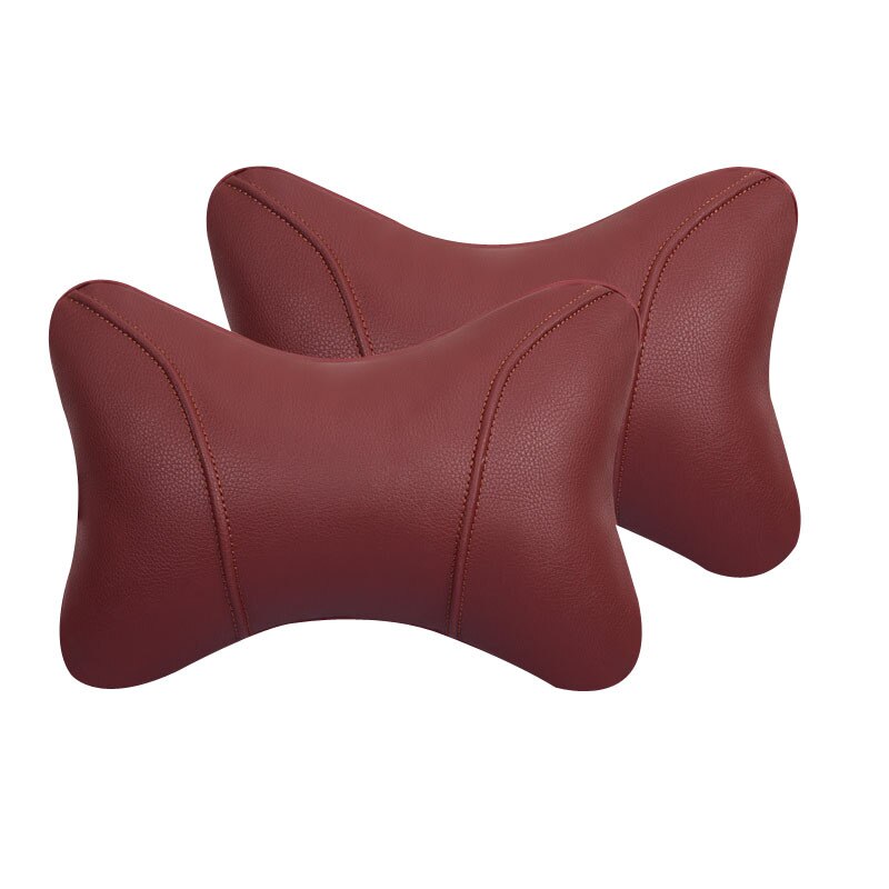 Reposacabezas de asiento de coche, cojín de descanso para el cuello, almohada de apoyo para la cabeza, relleno de algodón Pp con forma de hueso, 2 piezas: B red