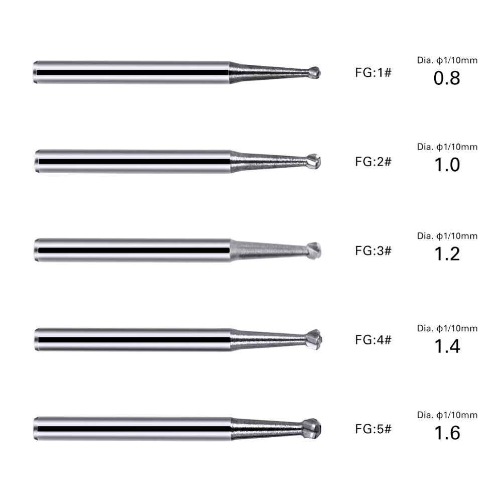 10Pc/Dozen Dental Fg Ronde Burs Boor Wolfraam Tandheelkundige Hardmetaalfrezen Dia-Boren Voor Hoge Snelheid Handpiecess medium Tandarts Gereedschap