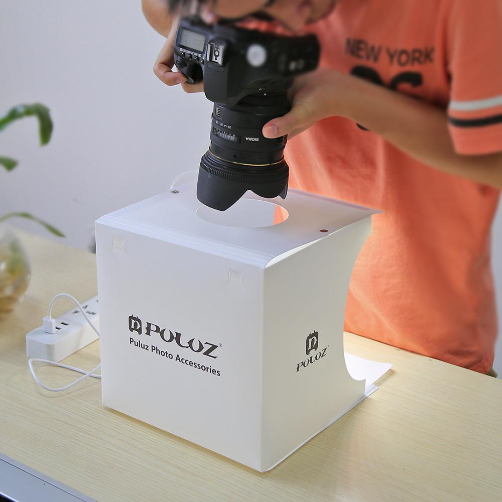 Mini Folding Studio Diffuse Soft Box Lightbox With LED Light Black White Photography Background Photo Studio box
