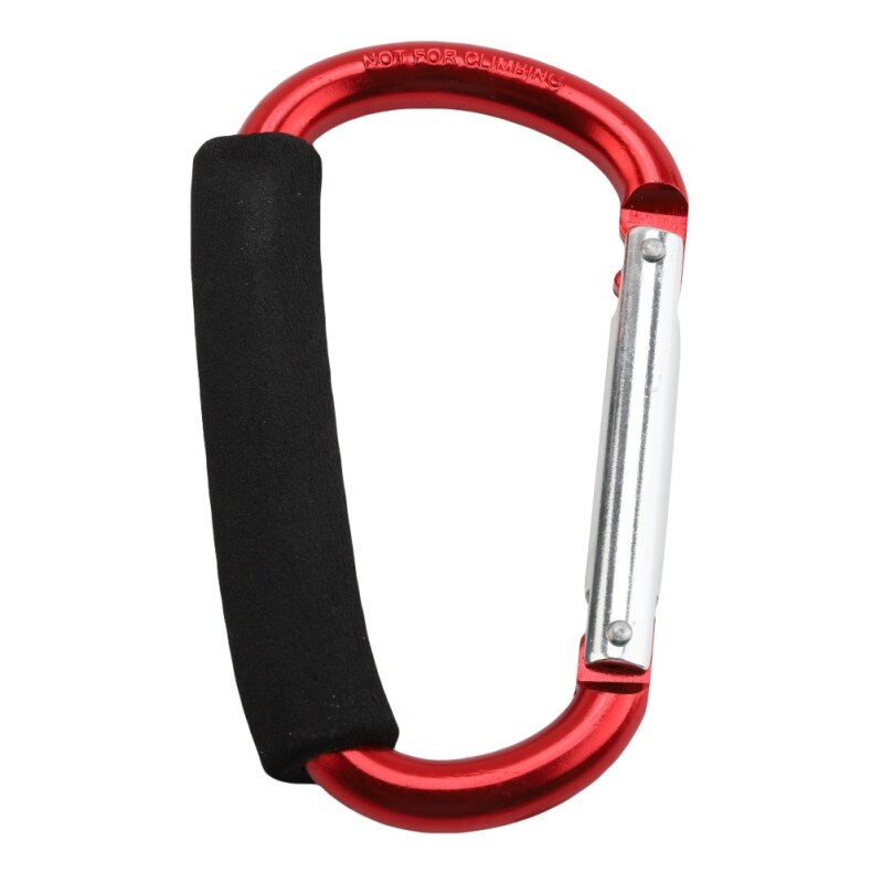 Mosquetón grande de aleación de aluminio en forma de D, mango suave de liberación rápida, gancho de hebilla para acampar al aire libre, Clip para llavero, 1 ud.: Rojo