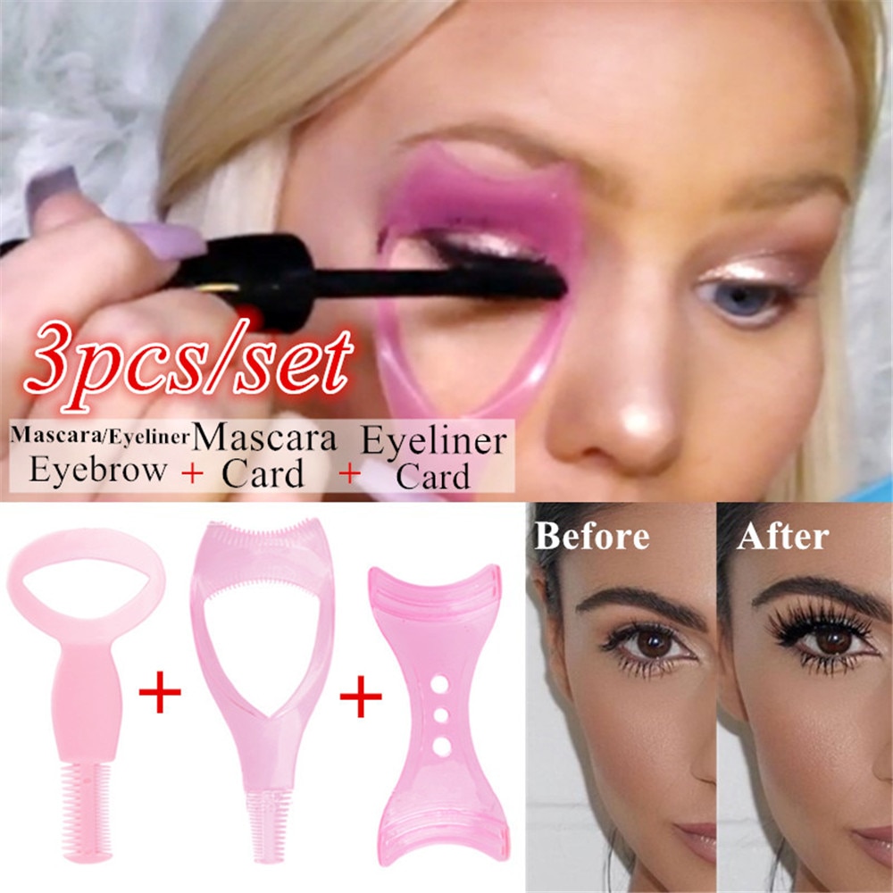 3 Stks/set Willekeurige Kleur Eyeliner Model Make-Up Eye Helper Apparaat Tool Trekken Eye Liners Guide Card Mold Eyeliner Gids Make gereedschap
