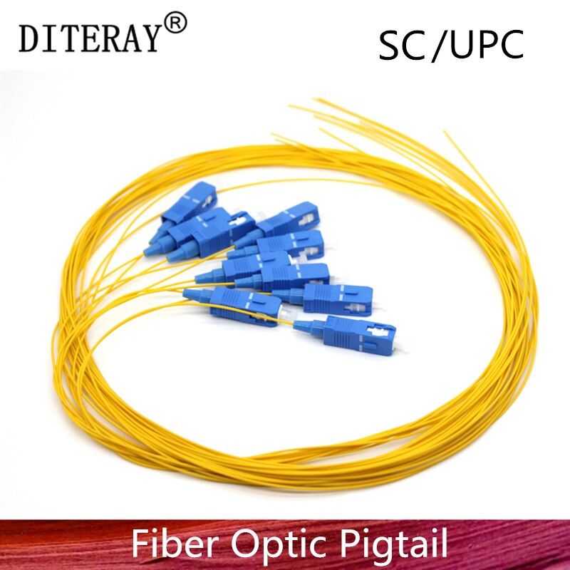 50/PCS SC/UPC fiber Pigtail Simplex 9/125 Single Mode Fiber Optic Pigtail 0.9mm PVC Yellow