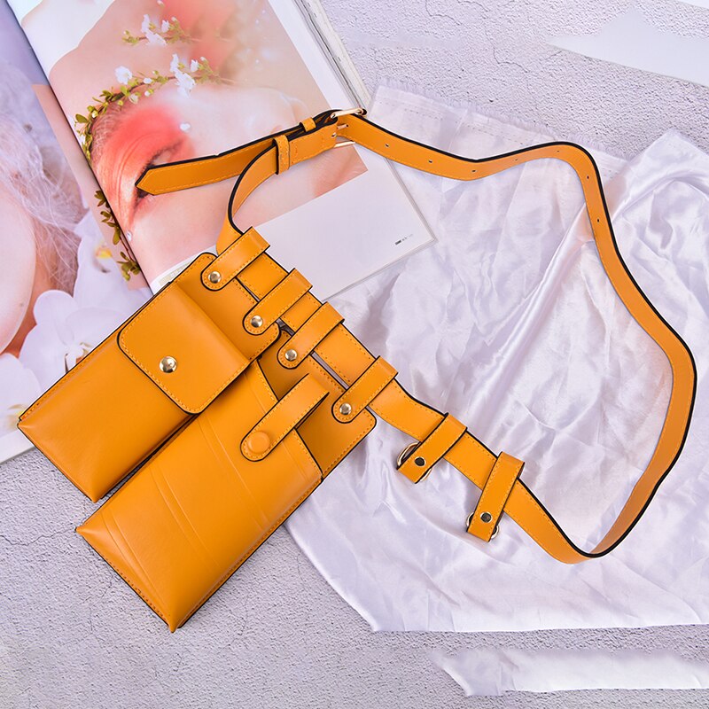 Women Waist Bag Leather Waist Belt Bag Crossbody Chest Bags Girl Fanny Pack Small Phone Pack Shoulder Strap Packs: YL