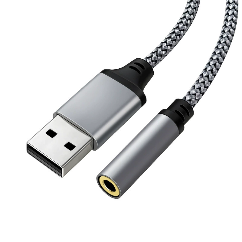 USB naar 3,5 mm jack audio-adapter USB A naar 3,5 mm audiokabel USB naar audio jack-adapter hoofdtelefoon converter voor pc-laptop: YELLOW