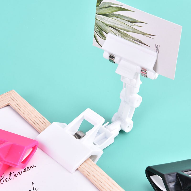 Dubbele Hoofd Draaibaar Houder Foto Schilderij Clip Kaart Display Label Houder Naam Label Rekken Supermarkt Display Stand Clips