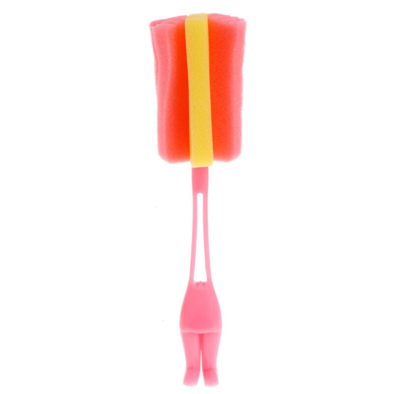 Éponge bouteille brosse bébé alimentation lait bouteille tasse verre nettoyant lavage cuisine outils de nettoyage: Rose