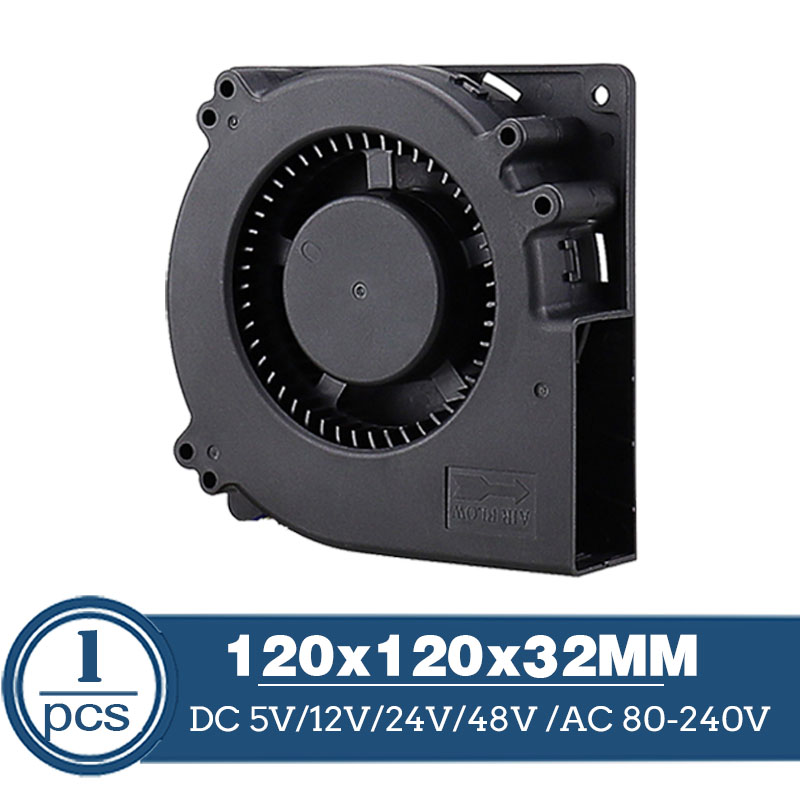 120mm turboventilatoren 5v 12v 24v dc-vrouwelijke connectoren 12cm 120 x 120 x 32mm 12032 centrifugaalkoelventilatoren  ac 100v 220v 240v ventilatoren