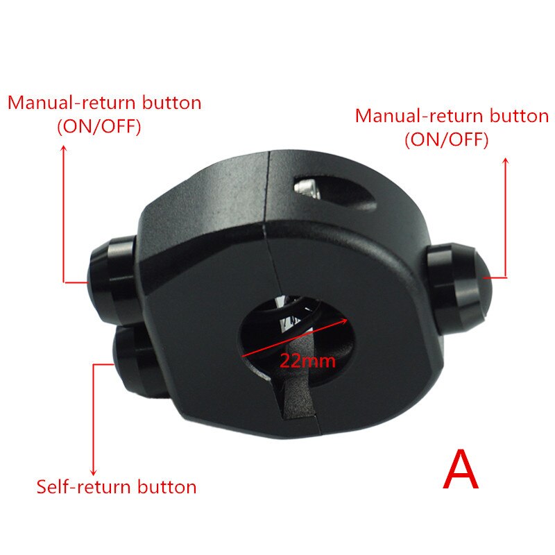 25mm 22mm Aluminium CNC Motorrad-Lenker Montieren Scheinwerfer Nebel Licht Horn Bremse AUF/aus Anfang Tözehn 3 Geschmack Schalter: Schwarz(A)
