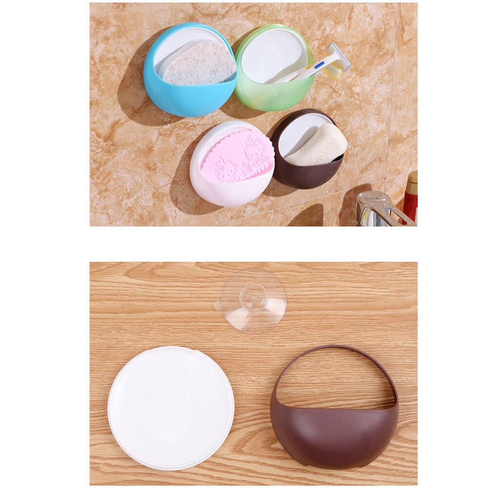 Brand stylish and Plastic Suction Cup Soap Toothbrush Box Dish Holder Bathroom Shower Accessory