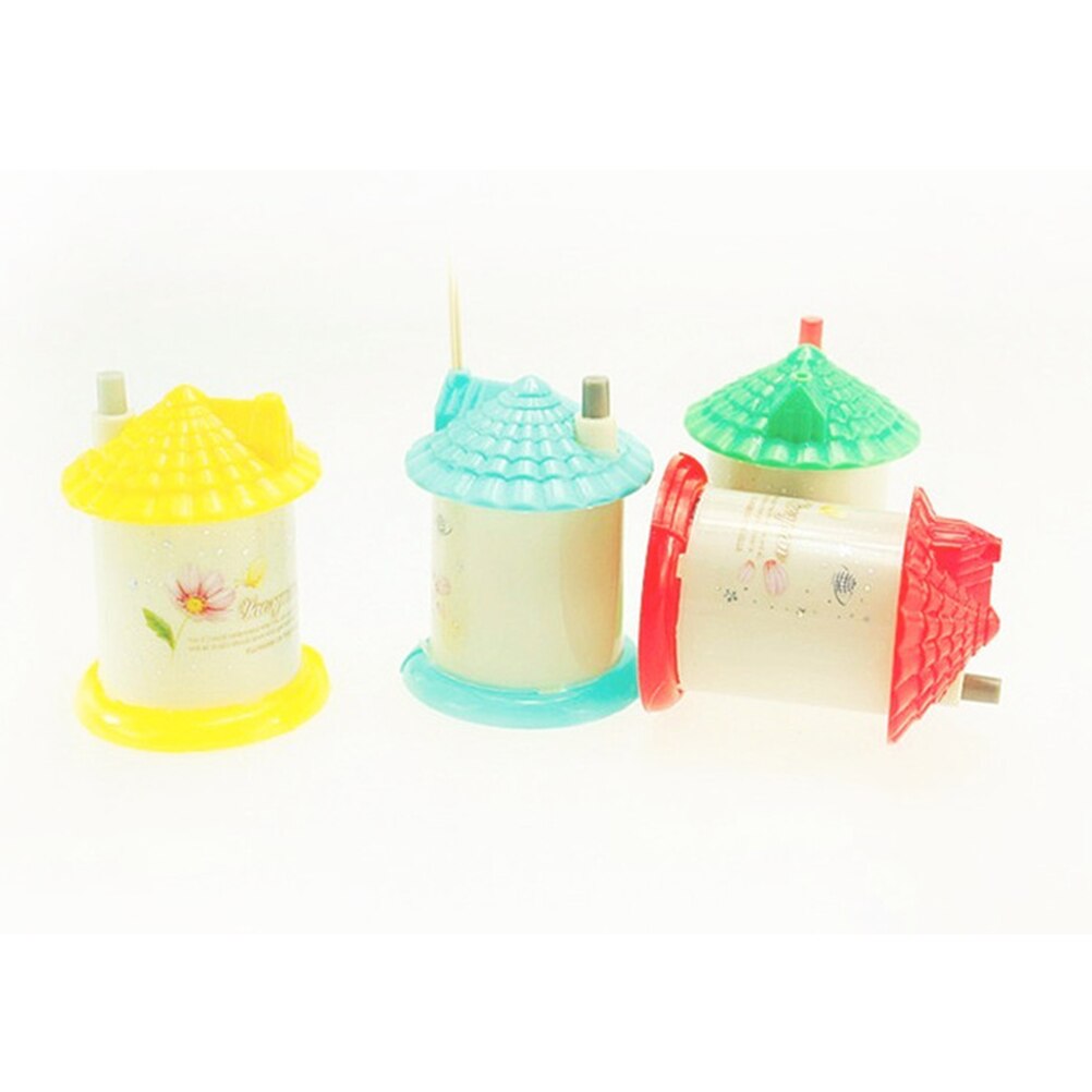 1 st Leuke Automatische Tandenstoker Houder Zak Kleine Draagbare Huis Shaped Tandenstoker Box 7*9 cm 3 kleuren