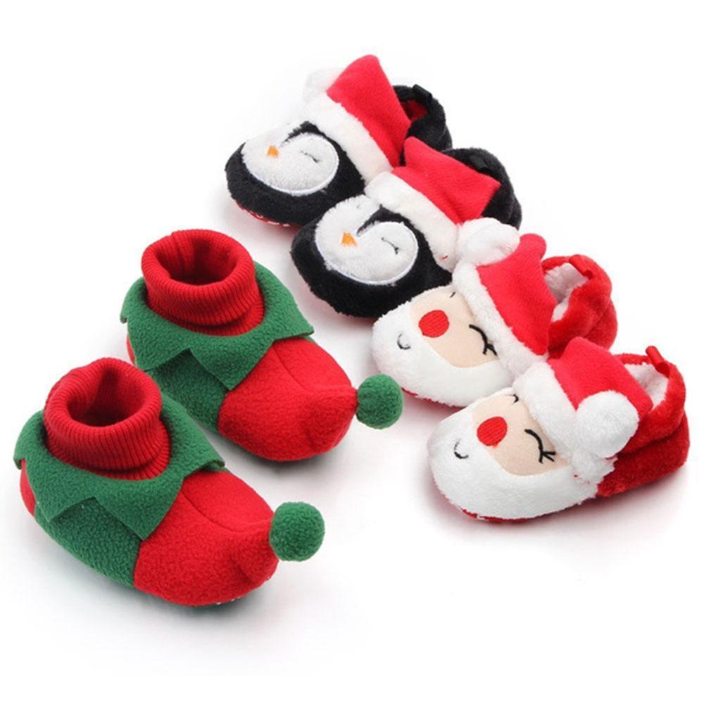 Christmas Warm Shoes Kids Toddler First Walkers Winter Baby Boys Girls Shoes Xmas Cosplay Cute Cartoon Kids Animal Shoes