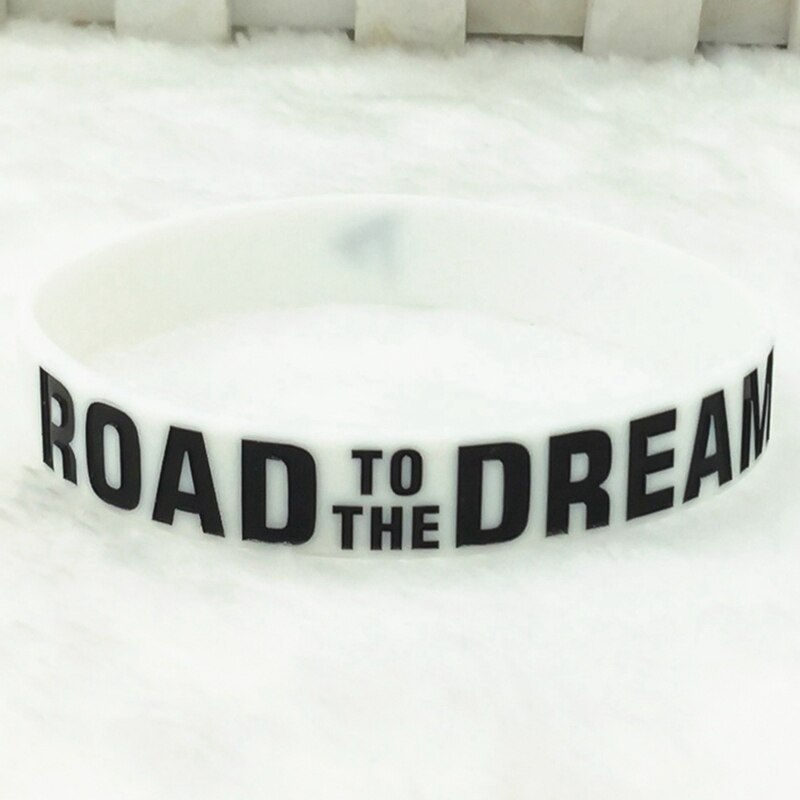 "Road To The Dream""never Give Up"Motivational Bracelets Silicone Rubber Band Elastic Inspirational Bracelets: WT