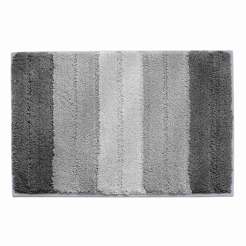 Luksus badeværelsestæpper bademåtte, skridsikkert blødt blødt plys microfiber brusebadtæppe, maskinvaskbart: Gradient grå