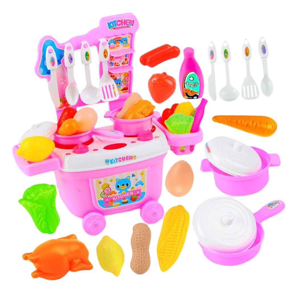 18 Pieces Pretend Kitchen Set for Kids – Pretend Play Food Sets for Boys Girls Age 3 Years and Up