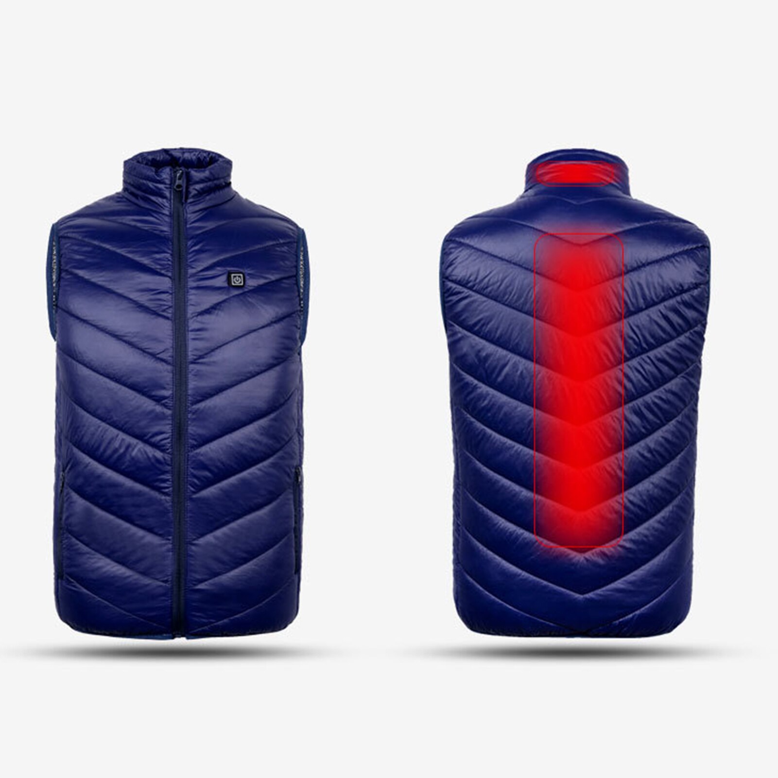 Chaleco calentador eléctrico inteligente con cremallera para hombre y mujer, chaleco eléctrico calentador con carga USB ajustable, lavable, al aire libre para senderismo, Invierno