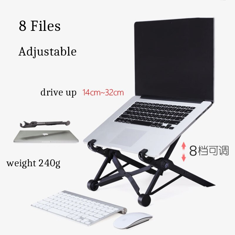 Portable 8 Files Adjustable Laptop Stand Adjust Folding Lifting Ergonomic Support Laptop stand Suit For 11.6 Inches and Above