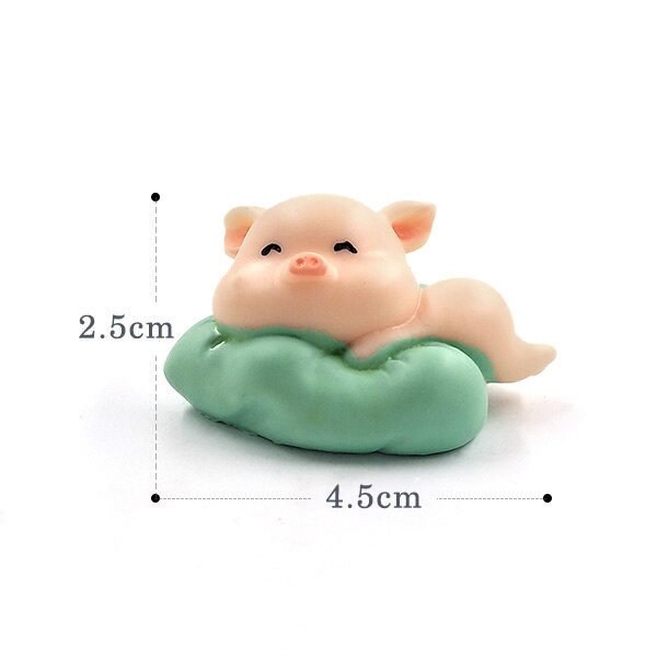 Hars Ambachtelijke mini Leuk Varken beeldje Dier Model Mos micro landschap home decor miniatuur fairy tuin decoratie accessoires: No.9