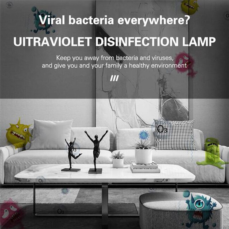 E27 Germicidal Light UVC Lamp Sterilizer Disinfection lamp 7W 9W LED UV Desinfection Lamp AC110V 220V LED Ultraviolet Light Bulb