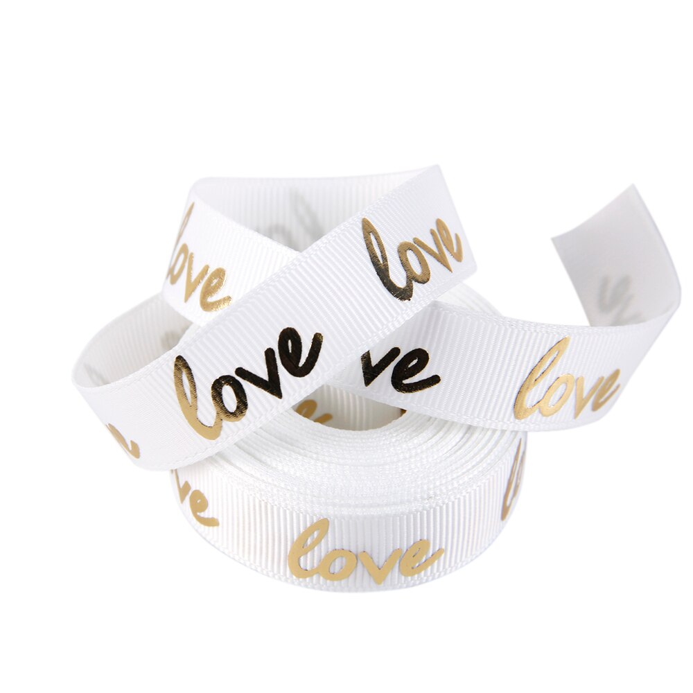 david angie 5/8" silver Polka dot gold foil heart love Valentine's Day grosgrain ribbon DIY Party Decoration Material,5Yc3231: 1060216003