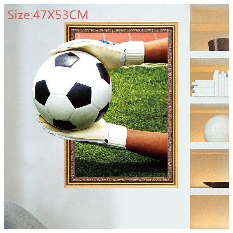3d selvklæbende fodbold fodbold sport væg klistermærker kunst mærkater dekoratør som børn fødselsdag fodboldfans: 2