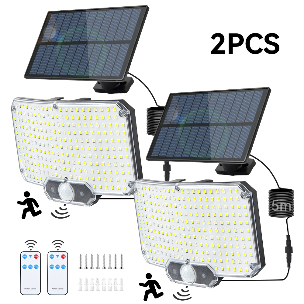 Super Bright Solar Light Outdoor Motion Sensor Solar Strong Power LED Garden Yard Park Wall Lamp IP65 Waterproof 3 Modes: Orange