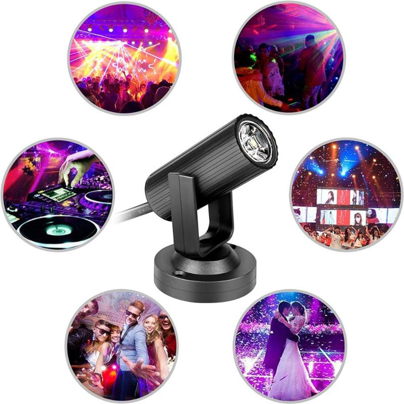 1w rgb led scenbelysning till jul hem ktv xmas party bröllopshow pubsound aktiverade disco lampor roterande bolljus