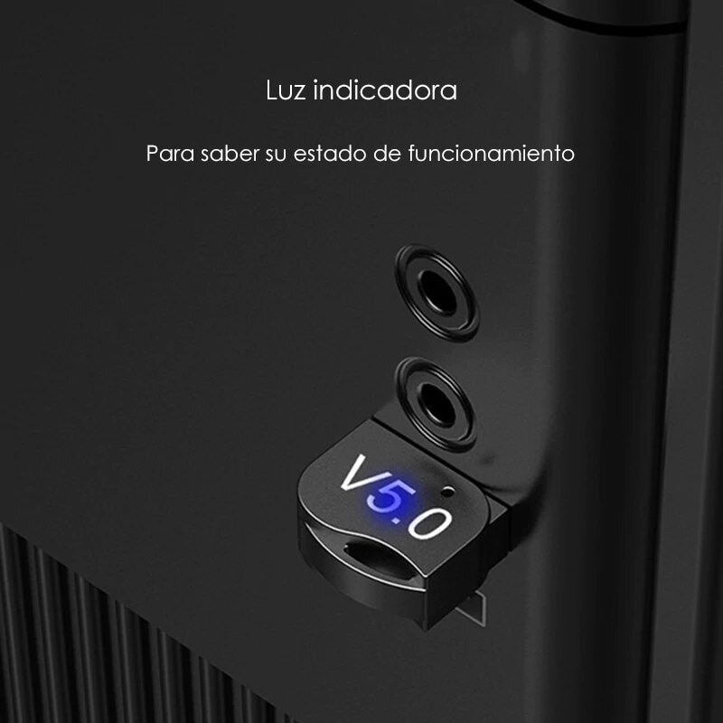 Adaptador Dongle USB de Bluetooth 5.0, Bluetooth USB Transmisor y Receptor para PC con Windows 7/8//10, Plug and Play