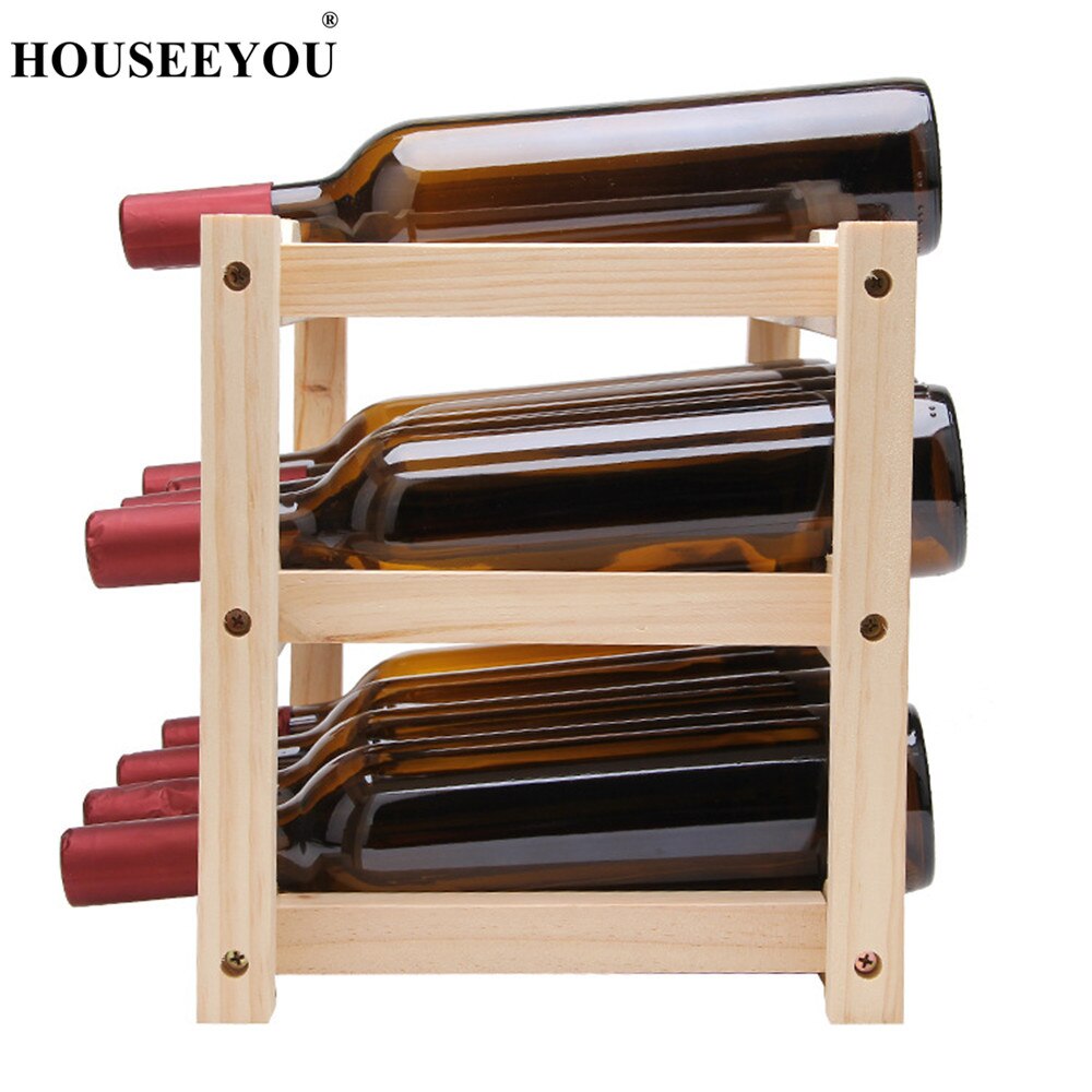 12 flasker rødvin rack diy flaskeholder ølstativ hvile køkken bar massivt træ hjem kabinet hotel bar opbevaring hylde display
