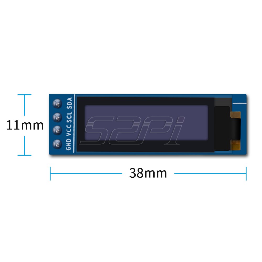 Module d'écran OLED 52Pi 0.91 pouces 128*32 SSD1306 pour Raspberry Pi 4 B / 3 B (+) / 2 B/zéro (W) / Beaglebone noir
