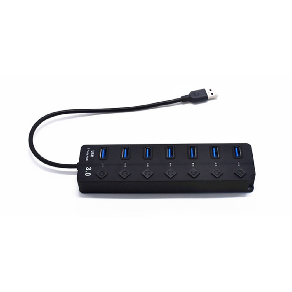 Hub USB 3.0 7 em 1 com Interruptor Independente, Dock de Expansão, Divisor USB 3.0 Multifuncional com 7 Portas, Extensor USB de Alta Velocidade