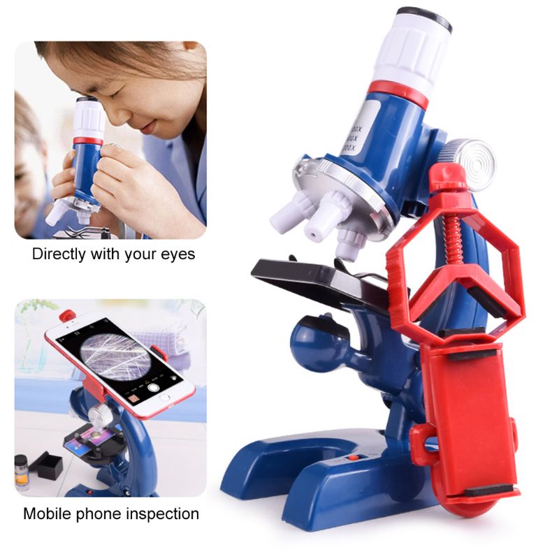 100X-1200X Thuis Educatieve Biologische Microscoop Voor Kind Kids Microscoop Lab Met Telefoon Houder